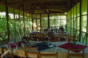 Dining hall of the Heath River Wildlife Center