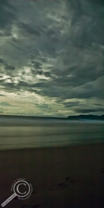 Long exposure of a Costa Rica beach at night