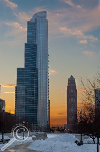 Chicago High Rise at Sunset